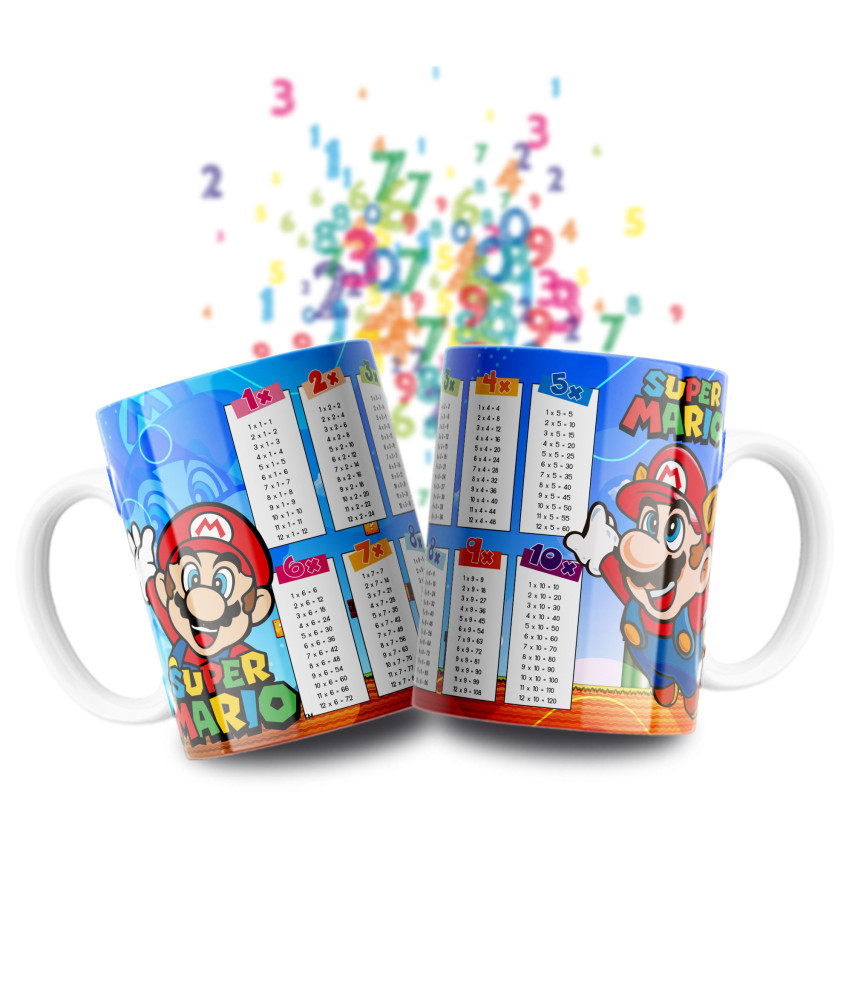 Taza Tablas Multiplicar - Mario Bros