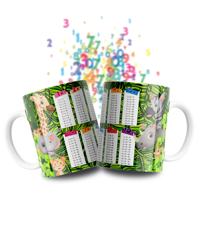 Taza Tablas Multiplicar - Animales