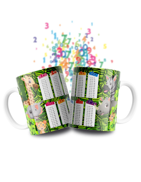 Taza Tablas Multiplicar - Animales